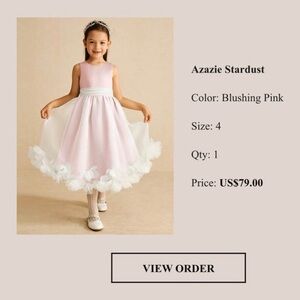 Azazie Stardust Kids Dress in Blushing Pink